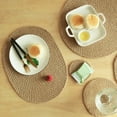 thumbnail image 4 of Woven Round Placemats for Dining Table Heat Jute Mats Natural Braided Table Mat Dish Plate Teapot Protector Boho Farmhouse, 4 of 4