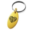 thumbnail image 5 of Tioneer Stainless Steel Rose Petal Heart Engraved Small Oval Charm Celtic Keychain Keyring, 5 of 5