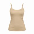 thumbnail image 3 of Fatuov 5-Pack Camisole Tank Tops for Women with Built-in Bra, Soft Stretchy Slim Fit Spaghetti Strap Undershirt, Crew Neck, Sleeveless Ribbed, Yoga, Casual, Going Out Cami Tops, 3 of 6