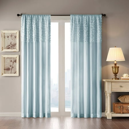 Madison Park Kylie Horizontal Ruffle Flippable Curtain Panel