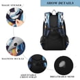 thumbnail image 3 of Flip-Top Backpack 17L Capacity Lightweight Bookpack Reflective Safety Strips & Adjustable Chest Strap Soccer Ball in Space, 3 of 7
