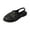 Black, variant on Women's Woven Slingback Mules, Closed Round Toe Slip-On Sandals, Hollow Knit Upper Mary Jane, Summer Walking Flats with Buckle Strap White