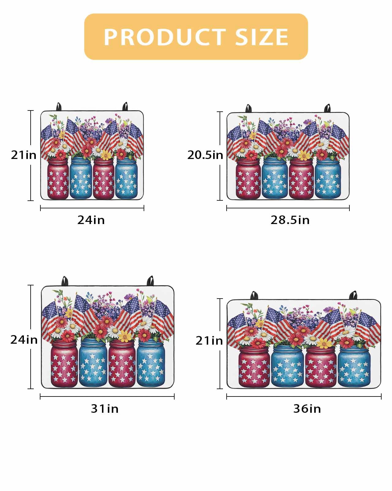 nqOlkjepod Large Induction Cooktop Protector Mat 24"x21", 4th of July Stove Top Covers for Electric Stove, American Flag Independence Day Floral Stove Burner Cover Mats, Glass Top Stove Cover