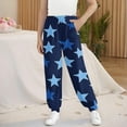 thumbnail image 2 of Children Casual Pants Fashion Versatile Stars Print Full Length Lantern Pants Comfortable Lightweight Trousers with Pockets Dark Blue 110, 2 of 6