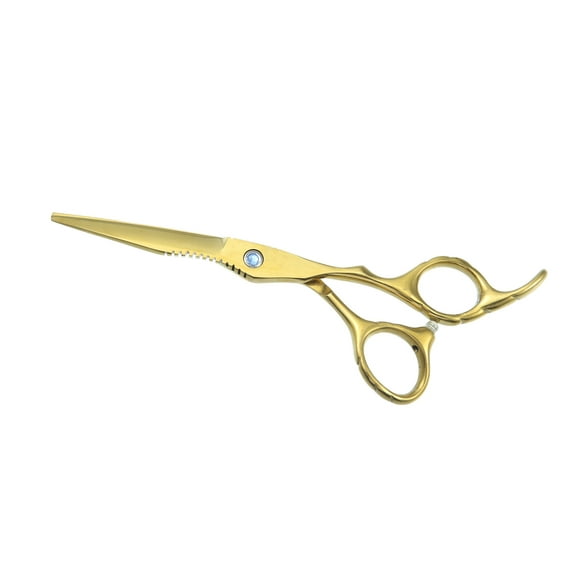 Unique Bargains Hair Cutting Scissors 6.5" Barber Scissors Hair Cutting Shear Gold Tone