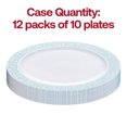 thumbnail image 7 of Smarty 7.5" White with Turquoise Blue and Silver Mosaic Rim Round Plastic Salad Plates 120ct, 7 of 7