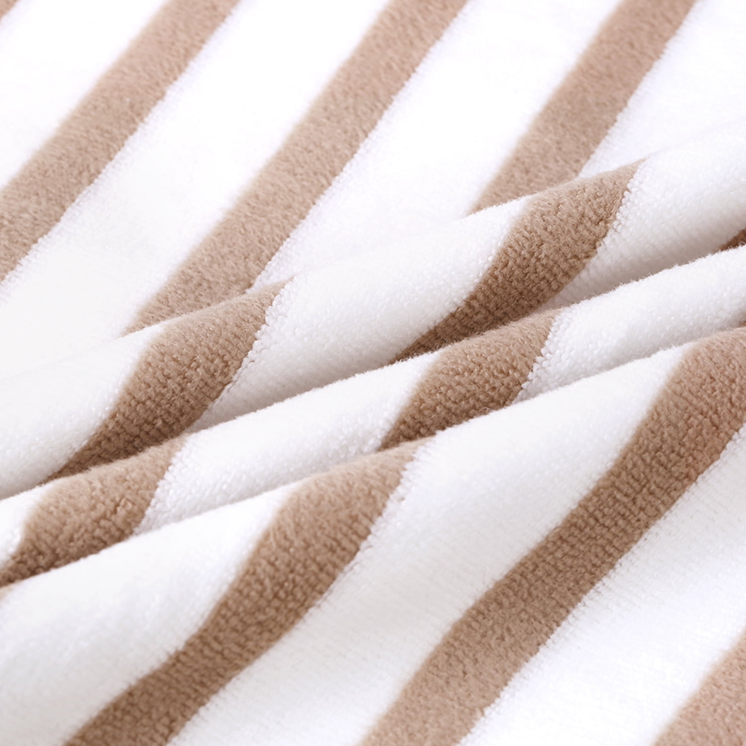 JML Large Stripe Beach Towel Set 12 Pack, 27"x55", Stripe Blue & Coffee, 400GSM, Soft, Absorbent, Microfiber Towel Quick Drying, Lint-free, No Fading
