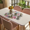 thumbnail image 3 of Happy Easter Table Cloths for 3 Foot Rectangle Tables, Spring Flower Pastoral Butterfly Retro Beige Patio Waterproof Elastic Fitted Tablecloths, Washable Rectangular Table Cover for Camping, 3 of 8