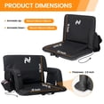 thumbnail image 2 of MOPHOTO Heated Massage Stadium Seats,Bleacher Seat with Back & Arm Support,3 Levels of Heat&Massage,6 Reclining Position  for Sports Events,Outing,Hiking,23 inch, 2 of 8