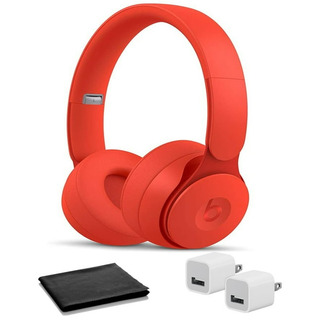 Beats Solo Pro Wireless On-Ear Headphones - Red with USB Adapter Cubes