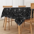 thumbnail image 3 of Duangreer Halloween Rectangle Tablecloth, Black Spider Web Print Waterproof Wrinkle Resistant Table Cover with for Party Decorations, 52 x 70 Inch, 3 of 6