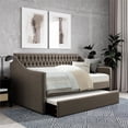 thumbnail image 5 of Lexicon Tulney Upholstered Daybed with Trundle in Brown, 5 of 5