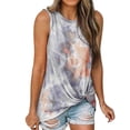 thumbnail image 1 of Guardurnaity Camiseta sin mangas con cuello y dobladillo retorcido con estampado teñido anudado para mujer Prendas para la parte del cuerpo Gris S, 1 of 6