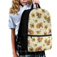 thumbnail image 3 of Uourmeti Personalized School Backpack for Outdoor Travel, 17 Inch Adjustable Padded Straps Student Bookbag, Watercolor Sunflower & Horse Pattern, 3 of 6