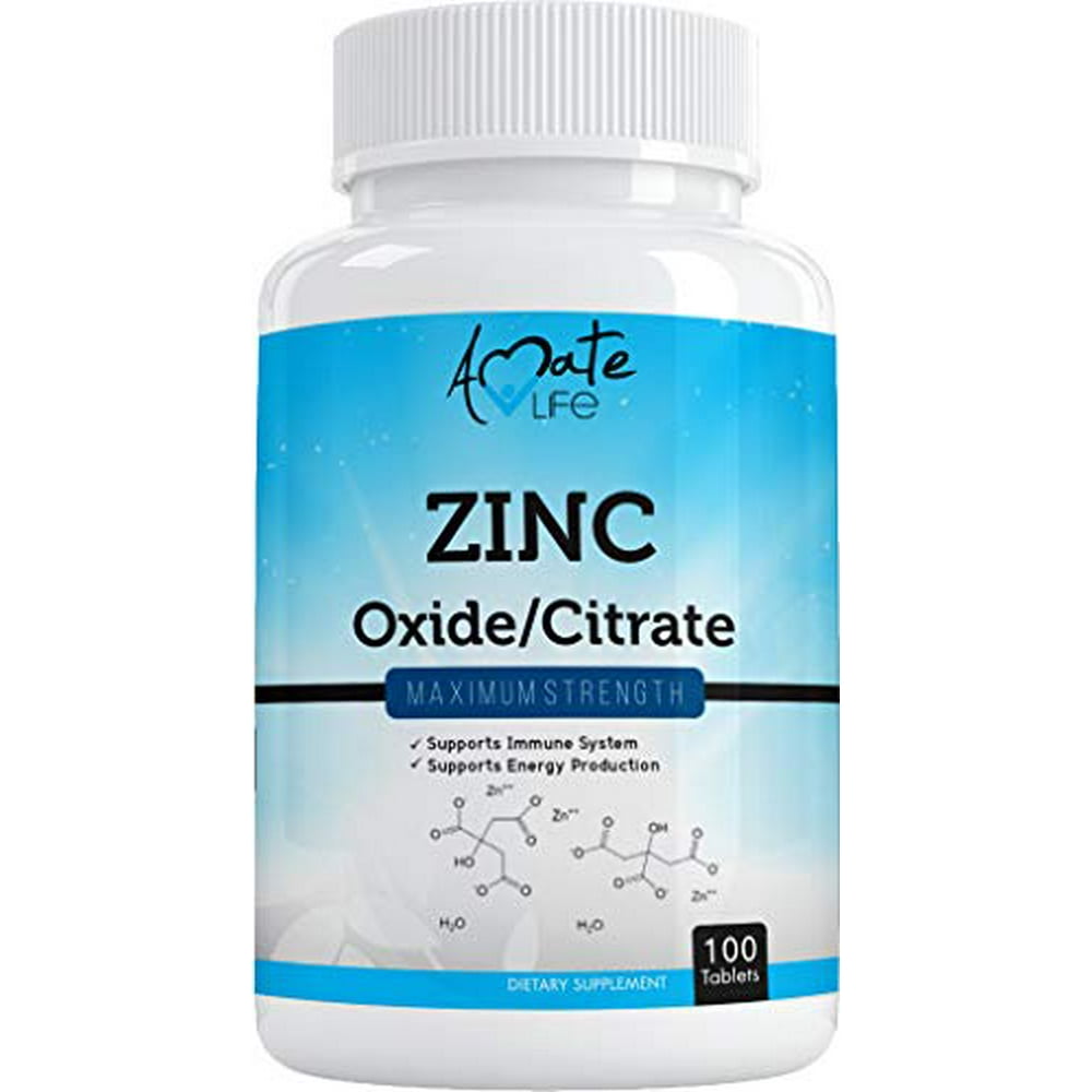 Zinc Supplement 50 mg Oxide/Citrate for Immune Support and Metabolism