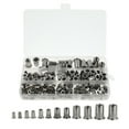thumbnail image 1 of Miangastore 165 Pcs Écrous à Bride Dentelée en Acier Inoxydable Attache Filetée pour Ingénieurs, 1 of 8