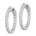 thumbnail image 3 of FJC Finejewelers 925 Sterling Silver Rhodium Plated CZ In and Out Round Hoop Earrings 22 x 23 mm, 3 of 6