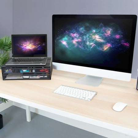Mount-It! - Mesh Computer Riser Stand for Monitor - Black