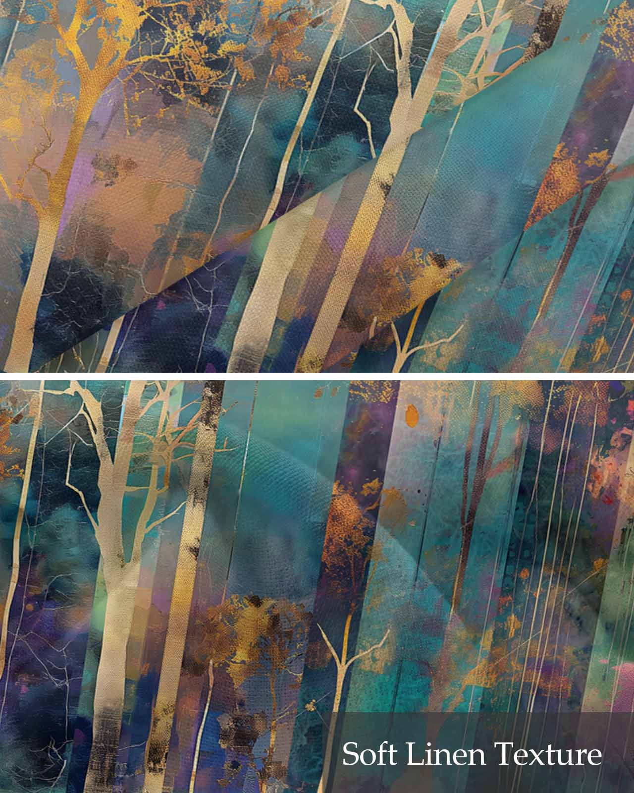 Abstract Tree Linen Curtain Valance for Bedroom/Bathroom/Kitchen/Office/Living/Dining Room Window,Contemporary Graffiti Painting Art Sunset Rod Pocket Topper Decorative Cafe Drapes Panel 54"x18"