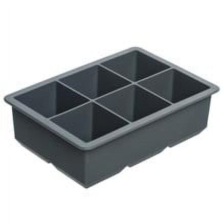 Tovolo King Cube Ice Mold Tray Set Of 2 - Makes 2 Inch Large Ice Cubes, Stratus Blue Silicone