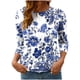 thumbnail image 2 of Heisall Women's T-Shirts 3/4 Sleeve Round Neck Loose Casual Striped Non-positional Print Spring/Autumn Fashion, 2 of 7