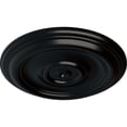 thumbnail image 3 of Ekena Millwork 12"OD x 1"P Traditional Ceiling Medallion (Fits Canopies up to 2 3/4"), Hand-Painted Jet Black, 3 of 6