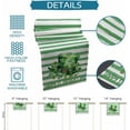 thumbnail image 6 of St. Patricks Day Table Runner 13x48 Inches Long Green Clover Hat Runner for Table Green White Stripe Table Runners Cotton Linen Dresser Scarf for Kitchen Coffee Dining Spring Holiday Party Decor, 6 of 6