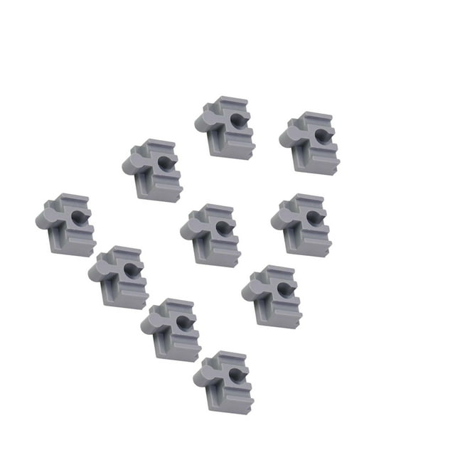 Ruiboury 10Pcs Wood Train Track Adapter for Building Games Yellow Kits Building Stem Toy Set Gray