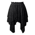 thumbnail image 5 of MIXUE Skirts For Women Summer Sheer Mesh Solid Color Lace Ruffle Pleated A Line Flowy Mini Skirt Sportwear,Black,M, 5 of 6