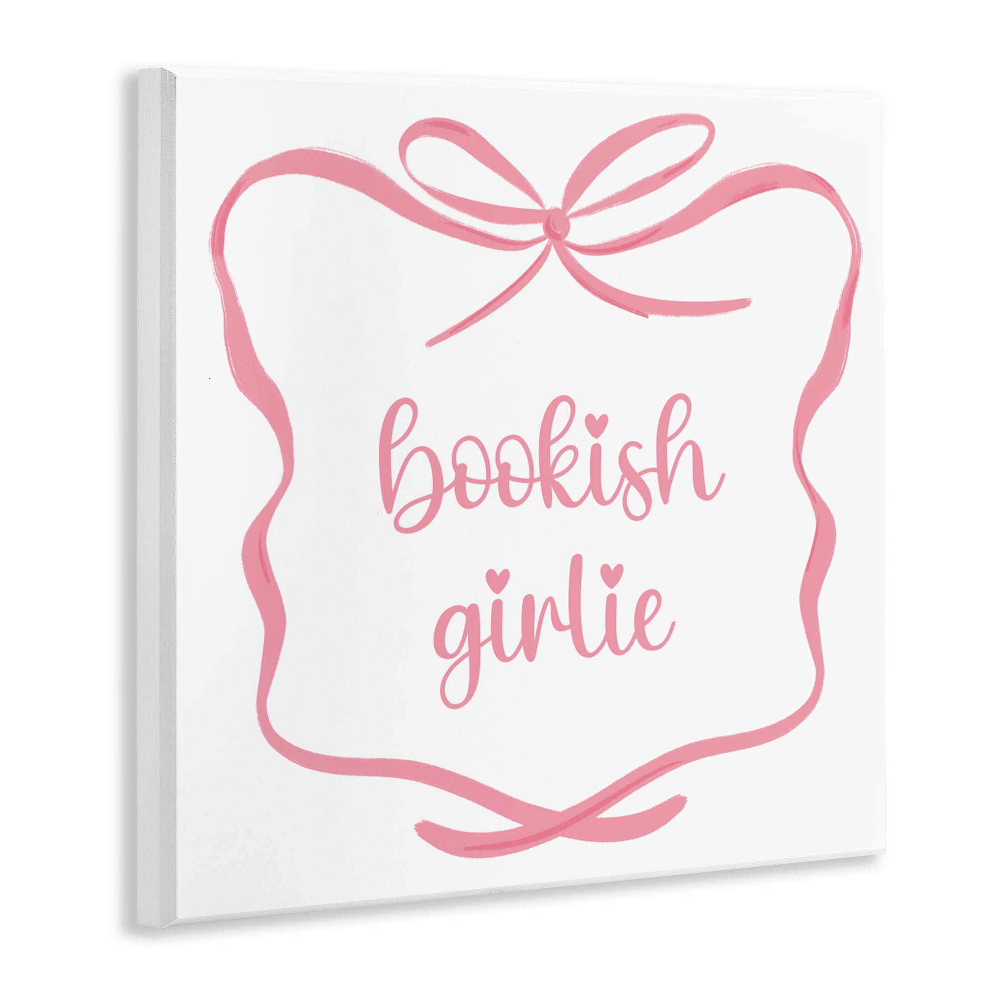 Stupell Industries Bookish Girlie with Bow Wall Plaque Art, design by Lucille Price