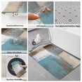 thumbnail image 6 of Modern Blue Bath Mat 3 Piece Bathroom Rug Set, Rustic Mottled Oil Painting Texture Non Slip Bath Rug Contour Mat and Toilet Lid Cover, Absorbent Shower Mats Soft Bath Rugs and Mats Sets, 6 of 8