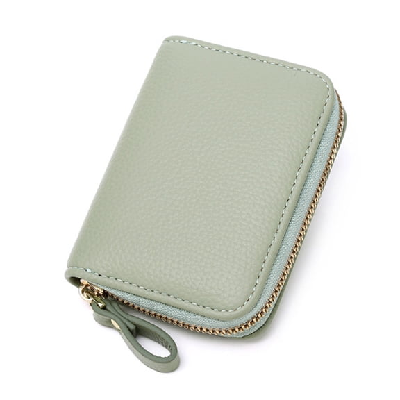 Credit Card Holder, Small Leather Zipper Card Case Wallet for Women, Credit Card Purse Wallet