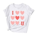 thumbnail image 4 of Cutuoiiu Women's Cute Love Heart Graphic Crew Neck Casual Short Sleeve Tops Gifts, 4 of 7
