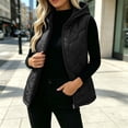 thumbnail image 2 of Cute Jackets Women's Winter Solid Color Quilted Hooded Cotton Jacket With Zip Lining And Pockets Black S, 2 of 7