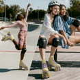 thumbnail image 7 of JZY Light Up Roller Skates for Women and Kids, Quad High-Top PU Leather Skates with Glowing Wheels (Youth Sizes 2-11), 7 of 7
