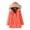 Dark Orange, variant on Winter Women Cotton Coat Drawstring Waist Slim Fit Waist Faux Fur Hood Fleece-lined Zip-up Press Button Closure Jacket Windproof Mid Length Outerwear