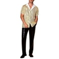 thumbnail image 2 of INSPIRE CHIC Sequins Shirts for Men's Camp Collar Short Sleeve Button Down Party Shiny Shirt XL Golden, 2 of 5