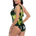 thumbnail image 4 of Picia Tropical Summer Vibes Pattern Women's One Piece Swimsuits,One Shoulder Swimwear Asymmetric ,Ruffle Monokinis Bathing Suits,High Waisted Flattering Bathing Suits-Large, 4 of 8