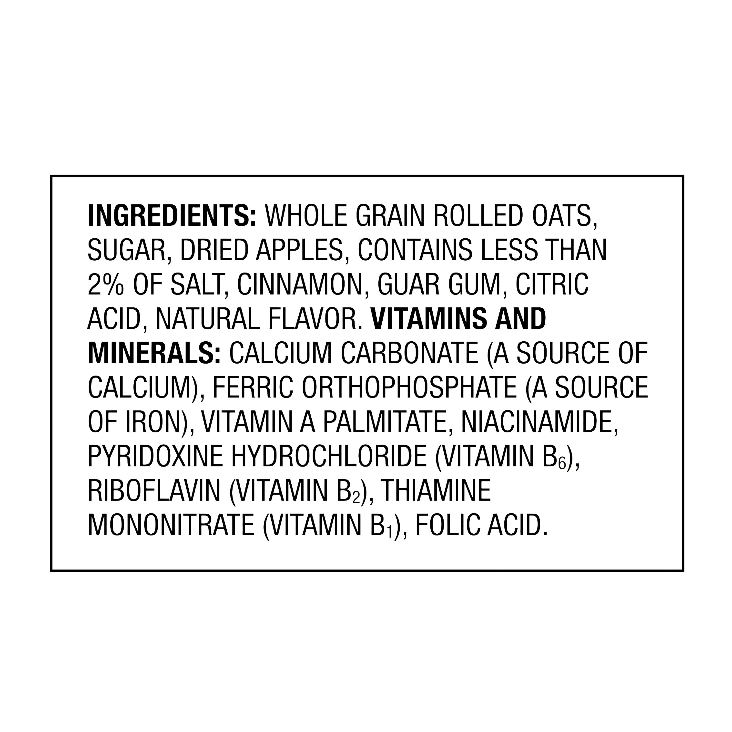 Great Value Apples & Cinnamon Instant Oatmeal, 1.23 oz, 10 Count