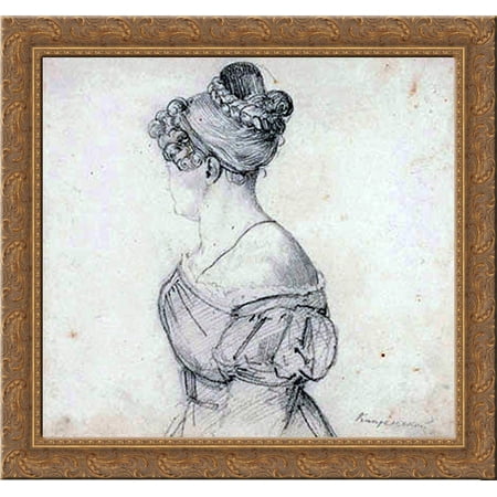 Barbara Ushakova 24x20 Gold Ornate Wood Framed Canvas Art by Orest Kiprensky