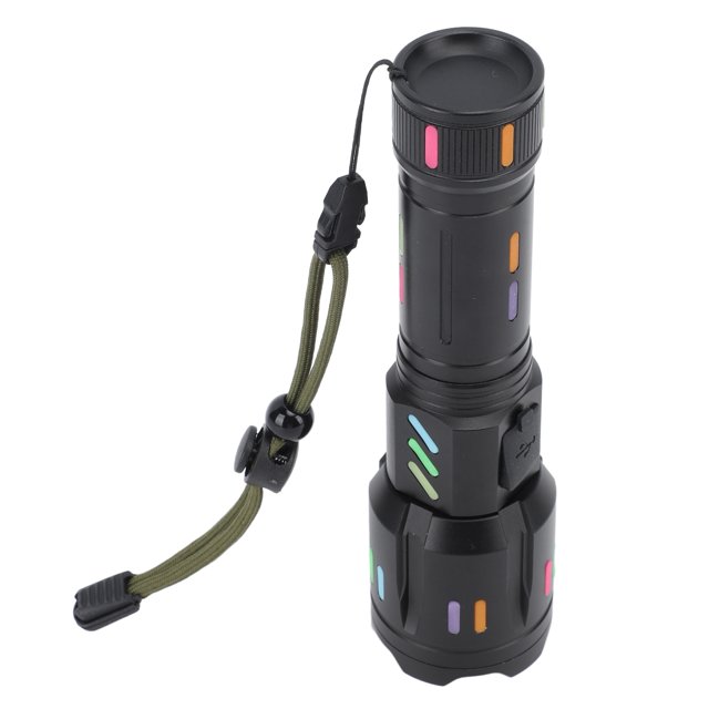 M Buder Linterna LED de Alta Potencia con Zoom Telescópico Lámpara de Mano Recargable para Exteriores Láser Blanco con Pantalla de Batería Aleación de Aluminio
