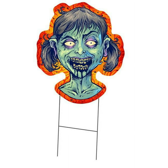 SignMission C-DC-16-Zombie Girl 16 in. Tall Single Sided Yard Sign with Stake - Zombie Girl