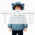 thumbnail image 3 of Parkas de manga larga, ropa de invierno para niños y niñas, chaqueta de plumón de terciopelo grueso para niños, chaqueta corta con capucha y bloques de color, tops de algodón para niños, 3 of 7