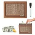 thumbnail image 3 of Alcancías de madera, cajas de dinero en dólares, cajas de dinero reutilizables ensambladas, decoraciones para el hogar, con objetivos y cifras de ahorro, 3 of 5