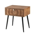 thumbnail image 3 of COSIEST Mid-Century Modern Brown MDF Bedside Table Nightstand with One Drawer for Living Room, 3 of 6