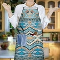 thumbnail image 6 of Blue and Orange Floral Boho Pattern Apron-Garden Aprons for Women with Pockets-Cotton Linen Waterproof Kitchen Cooking Gardening Aprons Adjustable for Kitchen,Cooking,BBQ and Salon 33x27 Inch, 6 of 7