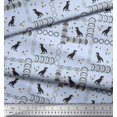 thumbnail image 3 of Soimoi Poly Georgette Fabric Geometric Shapes & Dinosaur Animal Decor Fabric Printed Yard 52 Inch Wide, 3 of 3