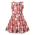 thumbnail image 2 of MKOSPLRT Girl's Independence Day Summer Dresses Sleeveless Crew Neck Stars Striped Tank Dress Swing A Line Midi Dress 3-14 Years, 2 of 6
