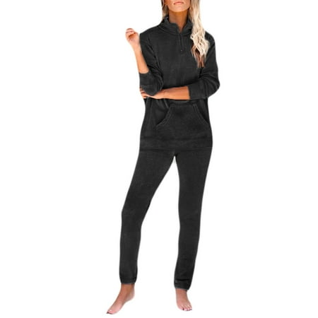 

Mrat Long Sleeve Round-Neck Blouses & Shirts Sets Hoodie Jacket with Sweatpants Women Pajamas Print Sets Leisure Wear Lounge Wear Suit Home Tops+Pants 2 Piece Lounge Wear Sets