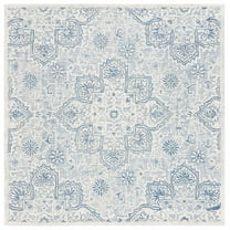 SAFAVIEH Trace Mia Medallion Area Rug, Blue/Ivory, 6' x 6' Square